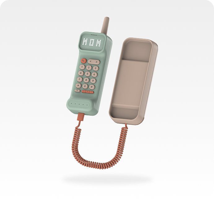 Waffle Home screen-free kids WiFi phone with handset and base, no apps no internet