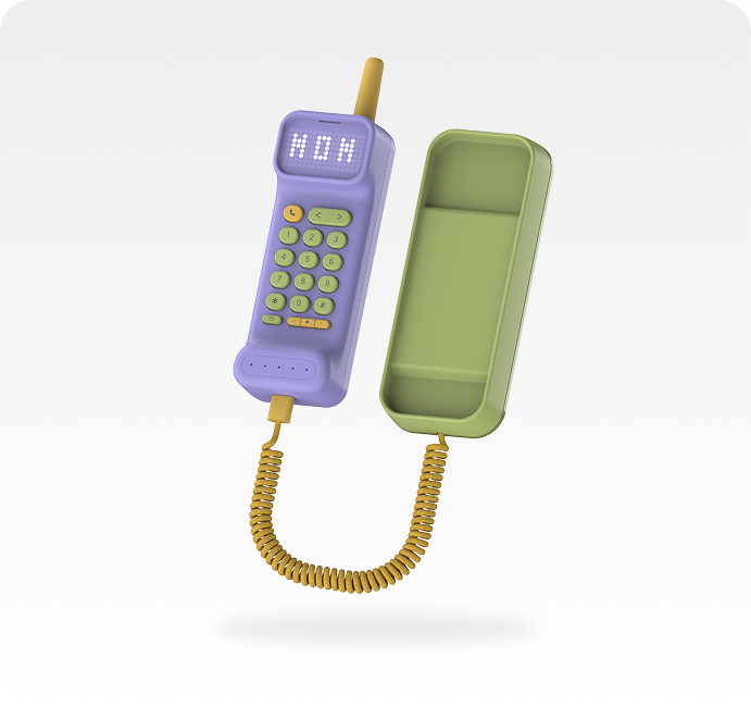 Waffle Home base unit in lavender, screen-free WiFi kids phone for home use