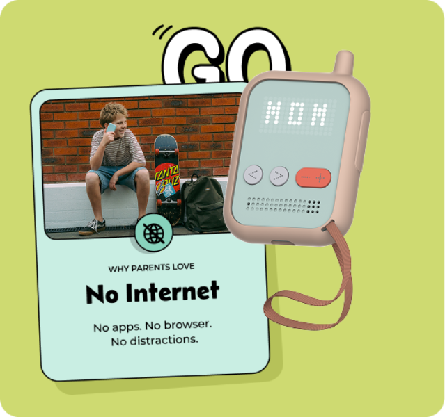 Waffle Go no internet feature — no apps, no browser, no distractions for kids